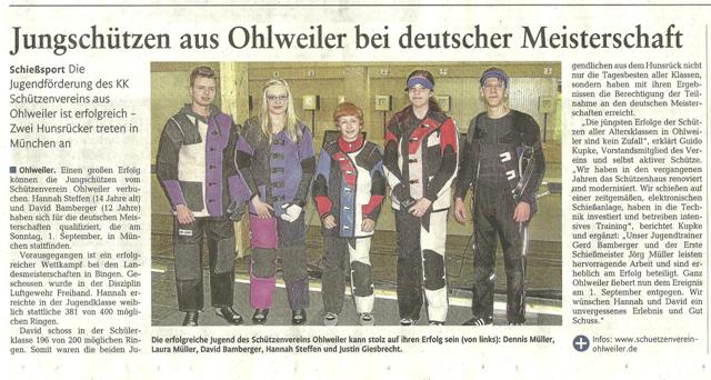 Rhein-Zeitung 24.08.2013